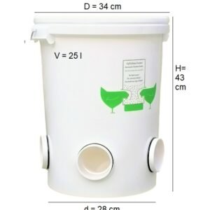 Hranitoare automata pentru gaini, anti-risipă, pentru toate vârstele (5 porturi de hrănire) 25L /17kg