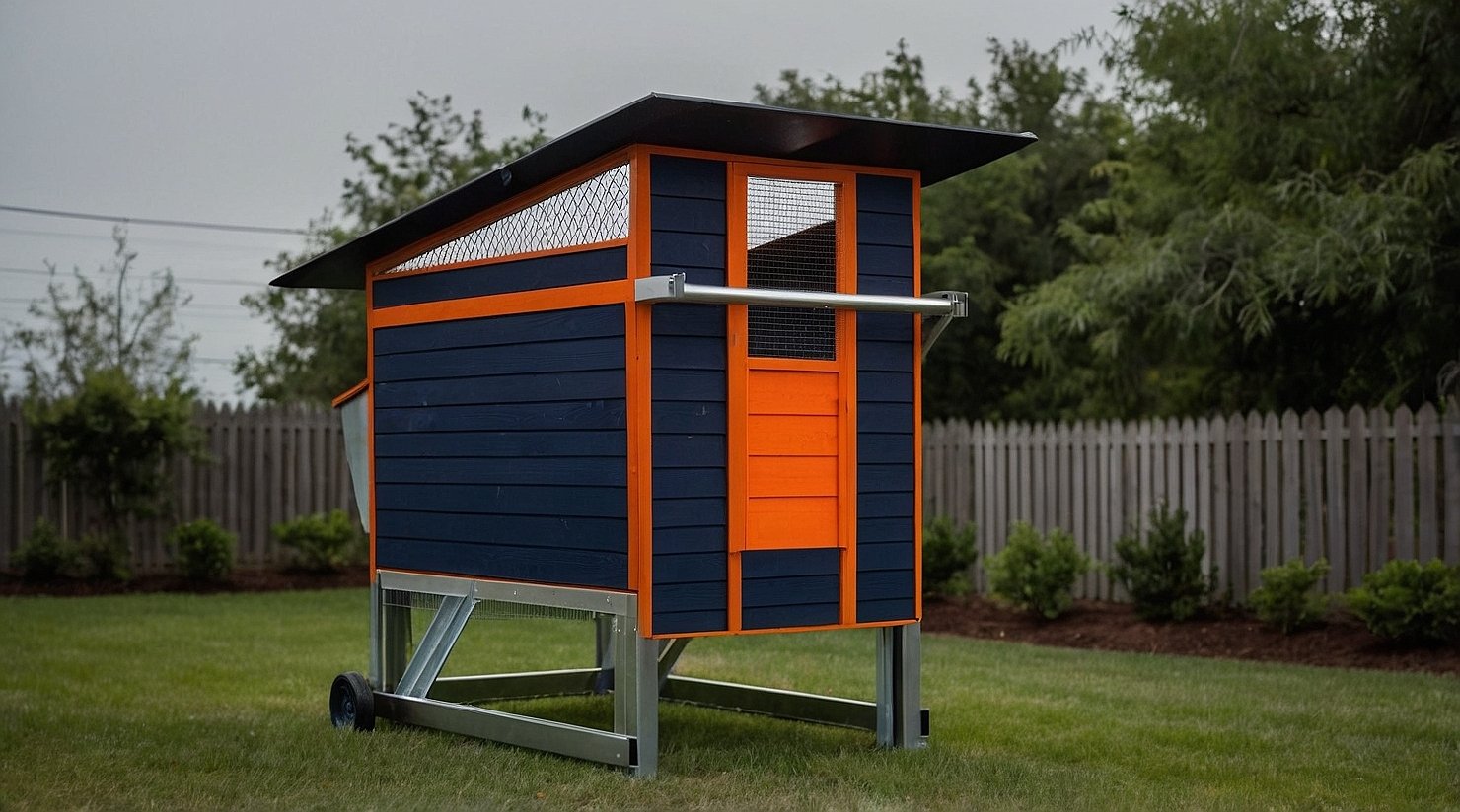 Coteț mobil pentru pui – planuri și schițe în scară metrică (cm)