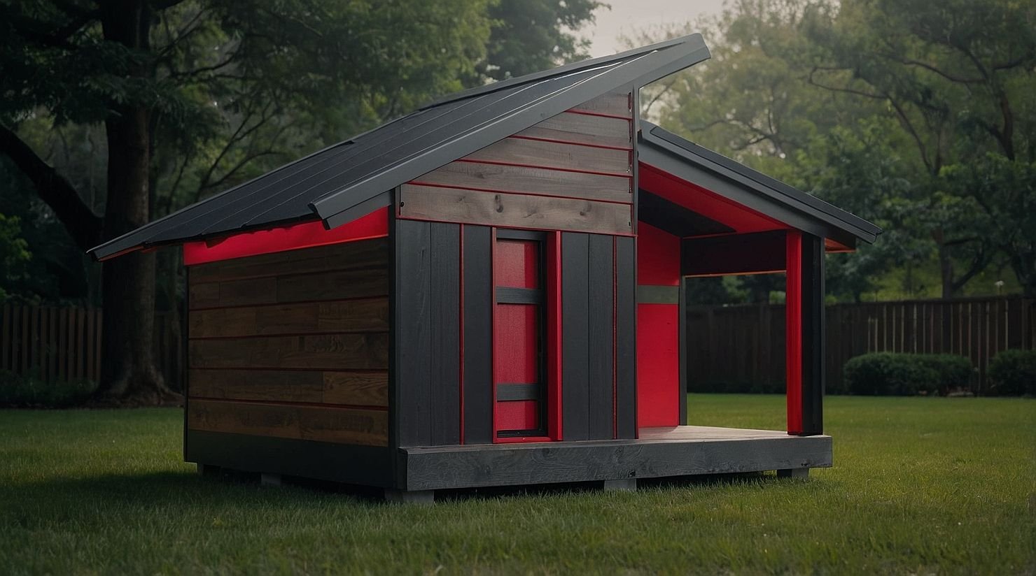 Cușcă izolată pentru exterior, pentru câini de talie medie/mare – planuri și schițe în cm